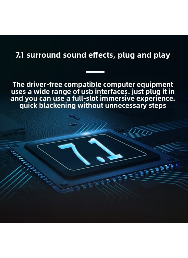 R602 RGB Light-emitting Headset Computer Headset Desktop Game Wire-controlled USB Wired Headset E-sports Headset-Color:R602 [7.1 USB Interface With Packaging]]  - Image 4
