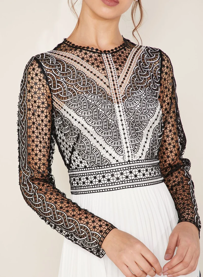 Karen Millen Lace Detail Pleated Maxi Dress for Women | Best Price UAE Karen Millen Lace Detail Pleated Maxi Dress for Women | Best Price UAE