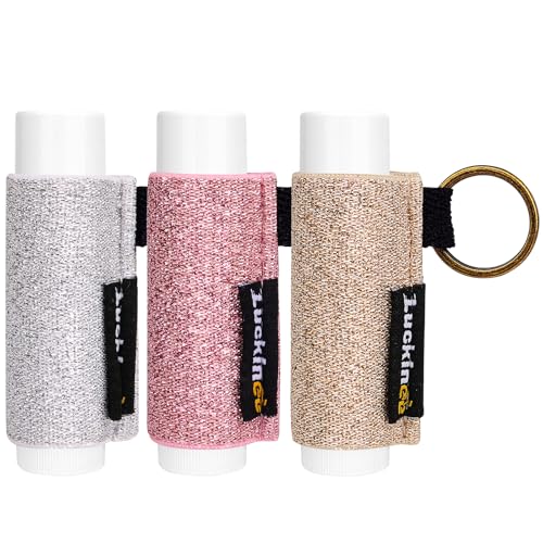 LUCKINEE 3PCS Lip Balm Holder Keychain Lip Gloss Keychain Holder Lipstick Keychain Holder Lip Balm Pouch Compatible with ChapStick Key Chain, Burt's Bees-Christmas Stocking Stuffers - Image 1