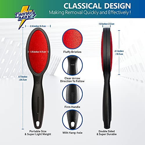 Twinko Max Lint Brush, Lint Remover, Pet Hair Remover, Clothes Brush, Magic Lint Remover Brush, Sheet and Carpet Cleaning Brush, 2-Sided and Reusable, No Need Lint Roller Refill. - Image 2