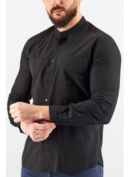 THE KOOPLES Men Regular Fit Long Sleeve Solid Casual Shirt, Black  - Image 3