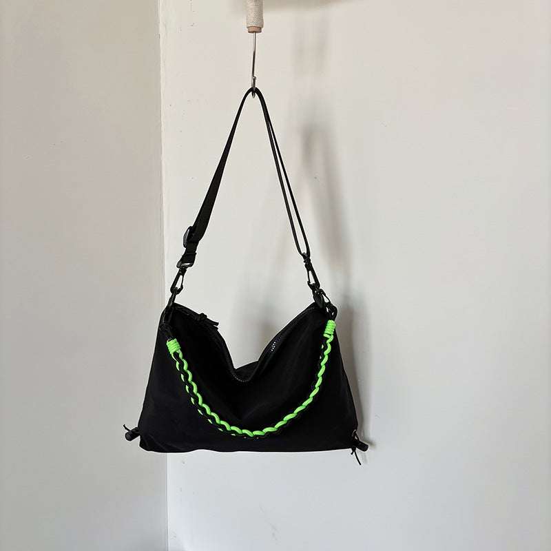2025 New Canvas Bag Womens Summer High-end Large Capacity Crossbody Bag Fashionable Casual All-match Shoulder Cloth Bag Black