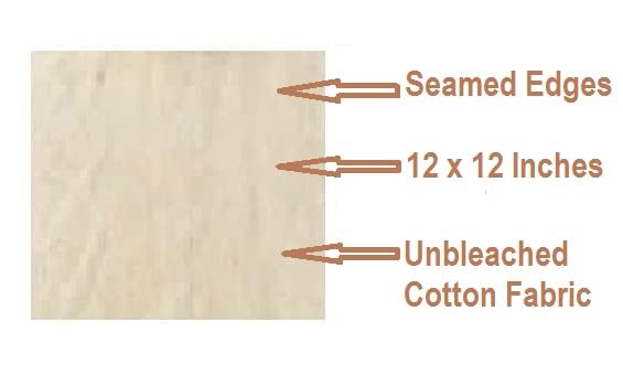 WUD 4pcs Idli Cloth for Steaming idlis, 12 x12 inch Square Shapes with Seamed Edges, Material - Unbleached Muslin Cotton - Image 4