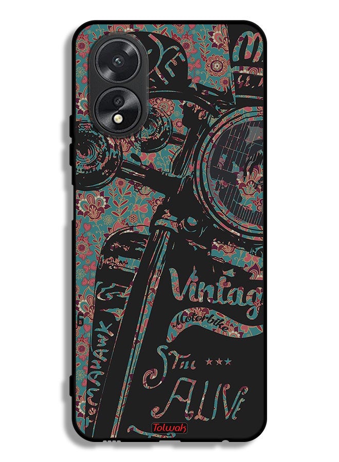 Tolwak Oppo A38 Protective Case Cover Vintage Motorbike - Image 1