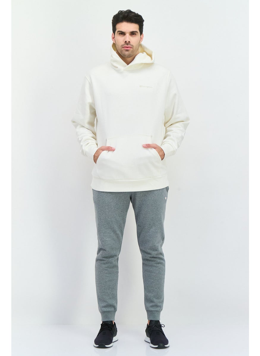 Champion Men Sportswear Fit Long Sleeve Outdoor Sweatshirts, Off White  - Image 4