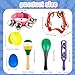 Swakuta 84 Pcs Shaker Musical Instruments Set including 12 Plastic Handheld Tambourine Bells 12 Colorful Cymbal 12 Egg Shaker 24 Maracas 12 Wrist Bells with 12 Castanets for Preschool Early Music Learning Toy - Image 4