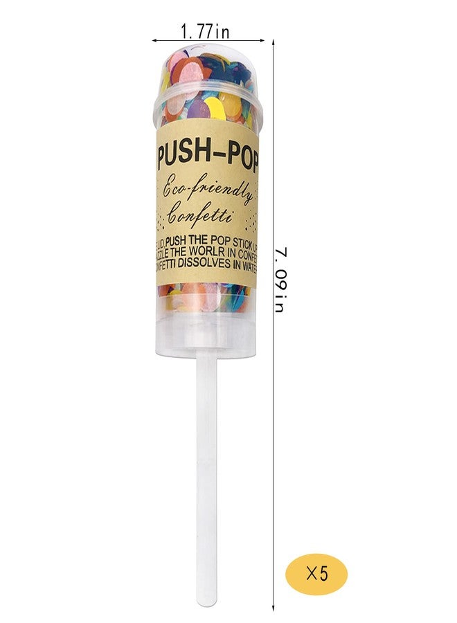 PPXMEEUDC 5 PCS Confetti Push Pop Colorful Containers Sprinkle Confetti Paper Poppers for Graduation Wedding Baby Shower Christmas New Year Birthday Party Bridal Anniversary Fiesta Favors Supplies (Colorful) - Image 3