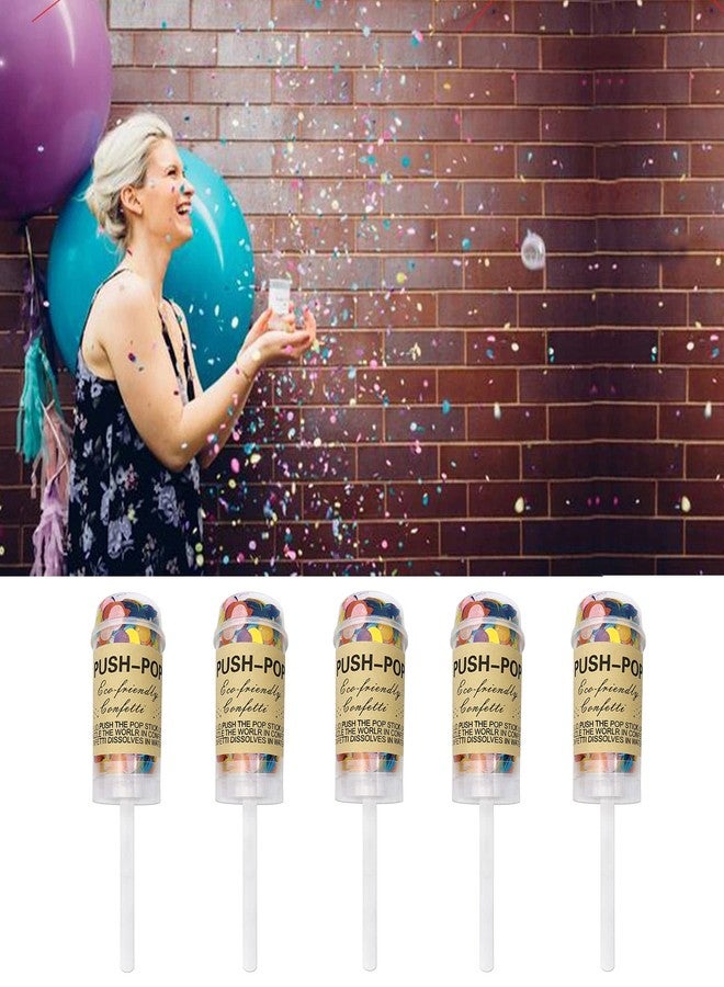 PPXMEEUDC 5 PCS Confetti Push Pop Colorful Containers Sprinkle Confetti Paper Poppers for Graduation Wedding Baby Shower Christmas New Year Birthday Party Bridal Anniversary Fiesta Favors Supplies (Colorful) - Image 5