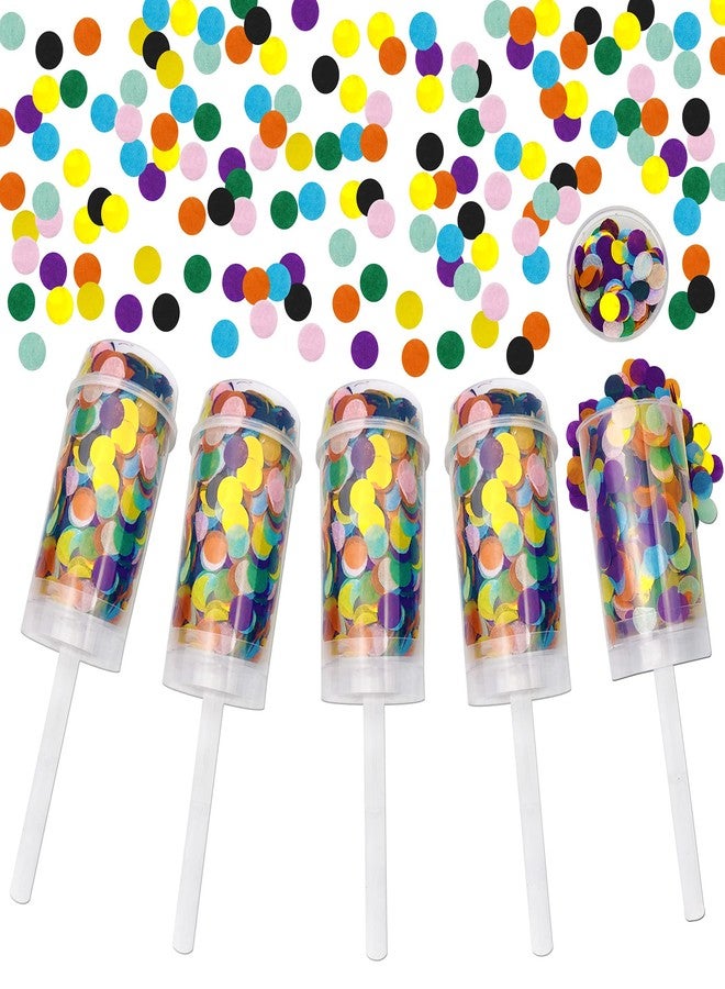PPXMEEUDC 5 PCS Confetti Push Pop Colorful Containers Sprinkle Confetti Paper Poppers for Graduation Wedding Baby Shower Christmas New Year Birthday Party Bridal Anniversary Fiesta Favors Supplies (Colorful) - Image 1