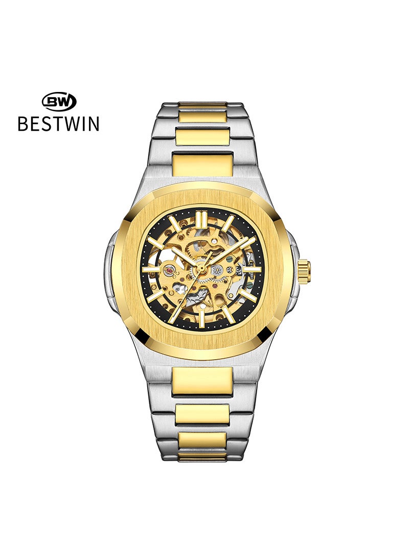 Generic Mens Hollow Automatic Mechanical Watch Waterproof Black 