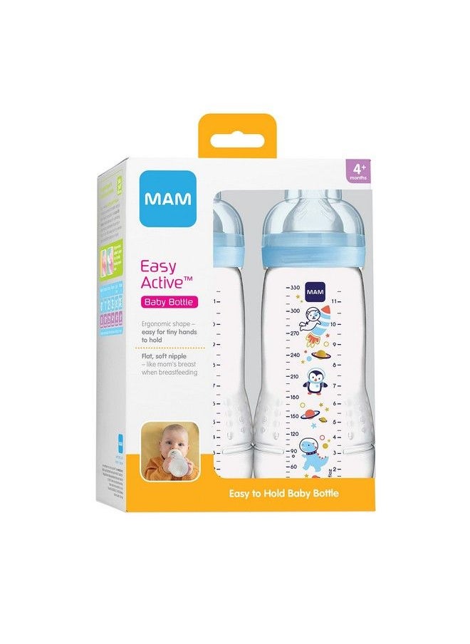MAM - Easy Active Baby Bottle Switch Between Breast And To Clean 4+ Months Boy (Pack Of 2) - Image 1