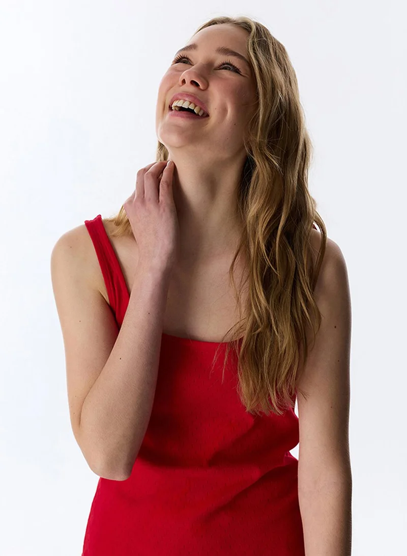 Penti Penti Women's Cotton Lounge Camille Pointel Sleeveless Tank & Shorts Set - Red
