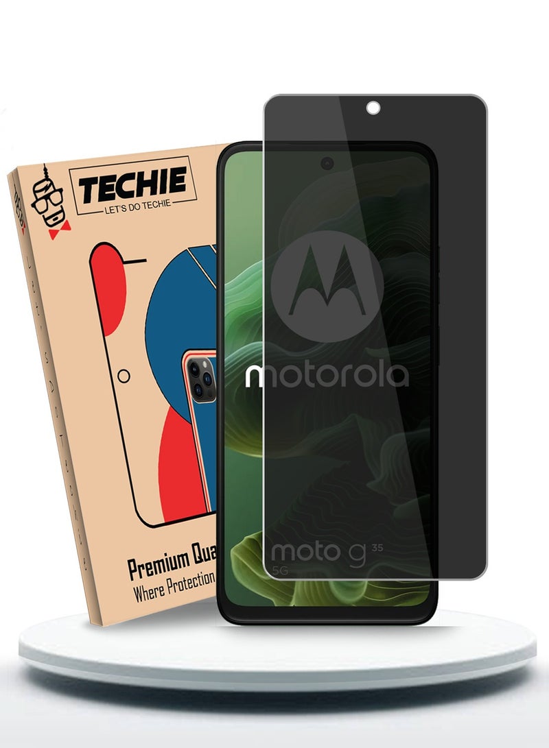Techie حماية شاشة زجاجية مقساة للخصوصية لموتورولا موتو G35 5G - Image 1