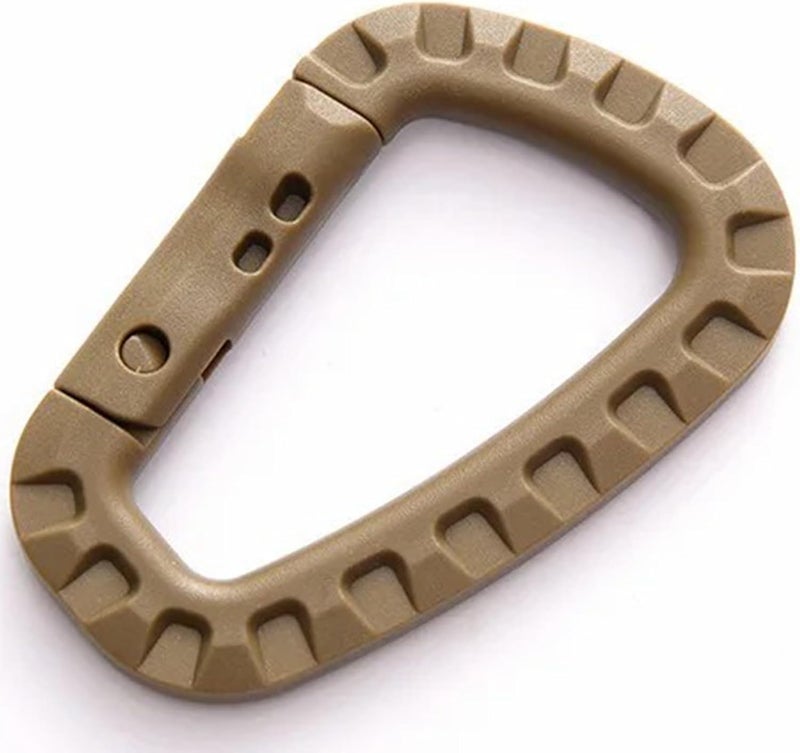 CooBigo Tactical Gear Clips Plastic Carabiner Keychain Clip D-Rings Spring Snap Hook for Backpack, Molle System, Bag, Key Chain - Image 1