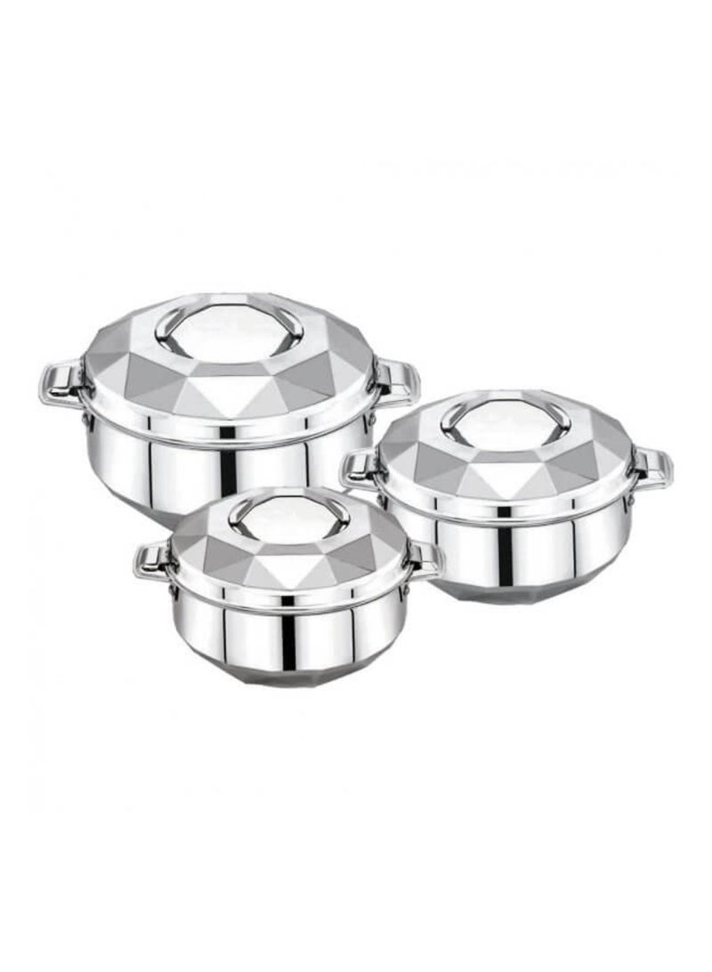 Diamond 3-Piece Stainless Steel Hot Food Containers Set – Elegant Thermal Design for Heat Retention and Perfect Serving - Image 2