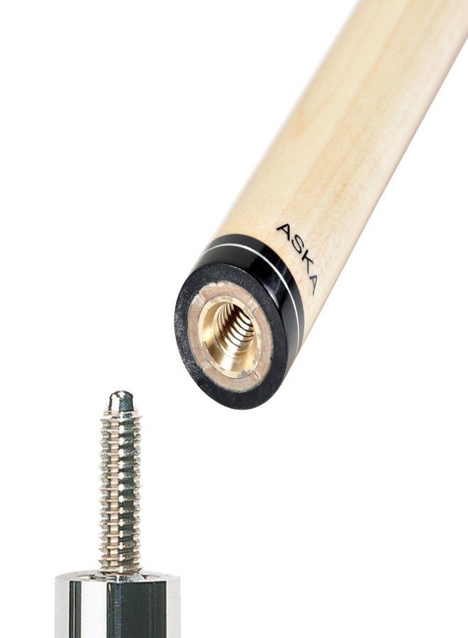 ASKA Extra Spare Shaft for Pool Cue Stick, Hard Brown Tip, White Ferrule. Canadian Hard Rock Maple (5/16x18, 13mm) - Image 2