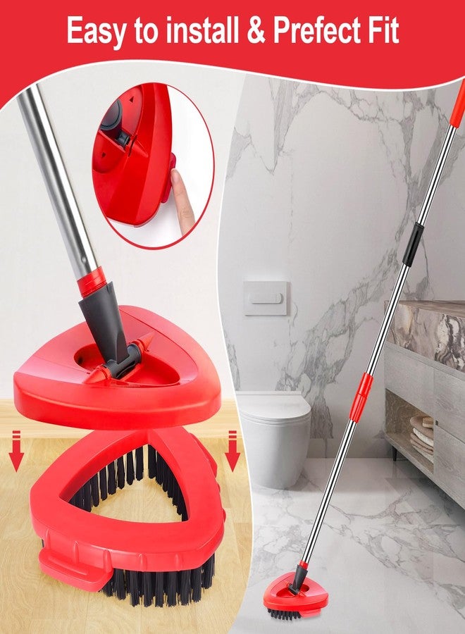 vanow Scrub Brush for O Cedar RinseClean 2 Tank System, Ocedar Scrubber Mop Head, Spin Mop Scrub Brush Head Replacement, 1 Cleaning Clothes & 2 Pcs Hard Bristle Floor Scrub Brush for Bathroom, Kitchen, Tub - Image 3