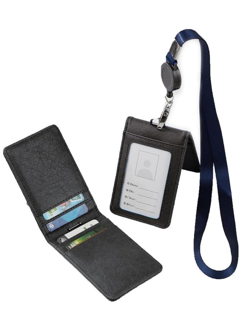 Bukela ID Card Leather, Multi Slot ID Card Holder Leather Large Capacity Can Hold Multiple Bank Cards, ID Cards, Business Cards, Subway Cards, Etc - Image 1