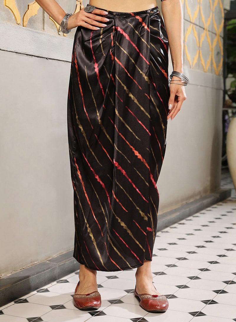 QISSA Women's Midnight Black Indie Palm Co-Ord Set  - Image 5