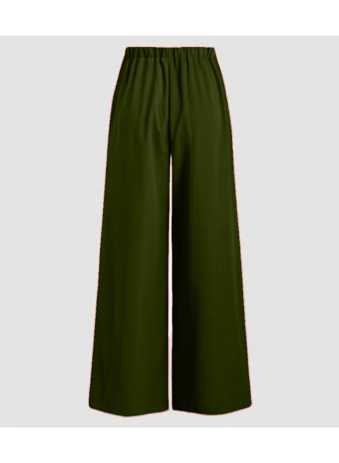 Casual Elastic Waist Wide Leg Trousers for Ladies KU047 - Image 2