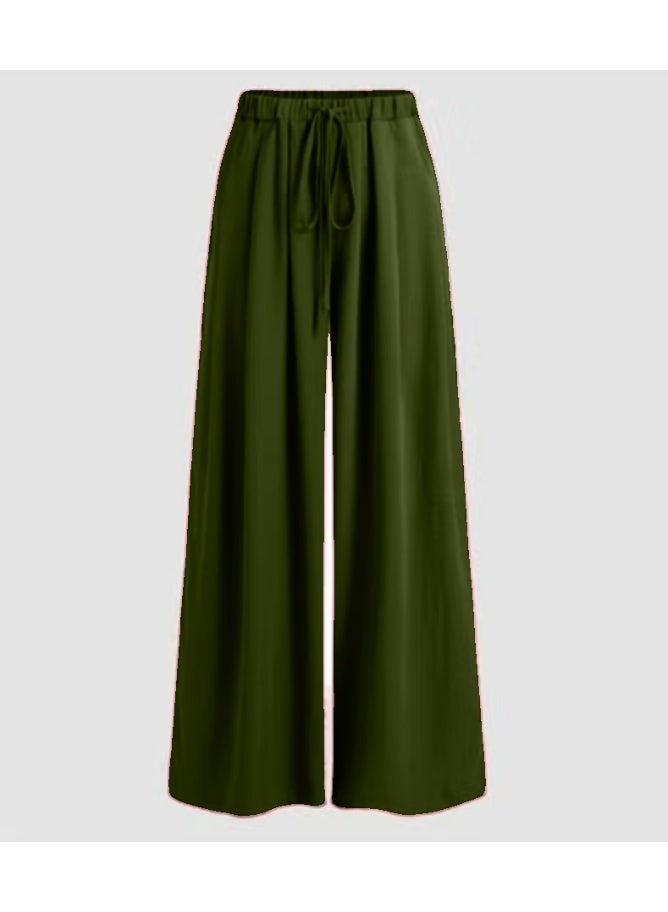 Casual Elastic Waist Wide Leg Trousers for Ladies KU047 - Image 1