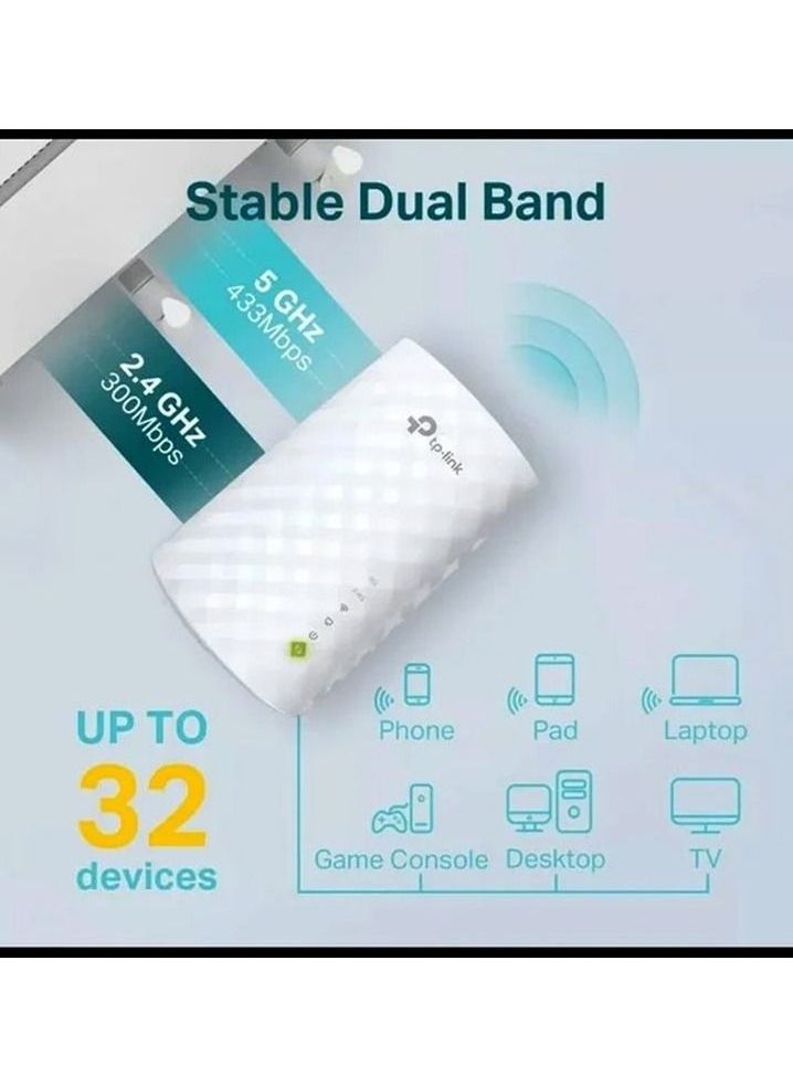 Tp-link Tl - TP- Link AC750 Wifi Range Extender Up to 750Mbps Dual  WiFi Extender,Repeater, Wifi  Booster,Extends Wifi to Smart Home &Alexa Devices RE220 - Image 1