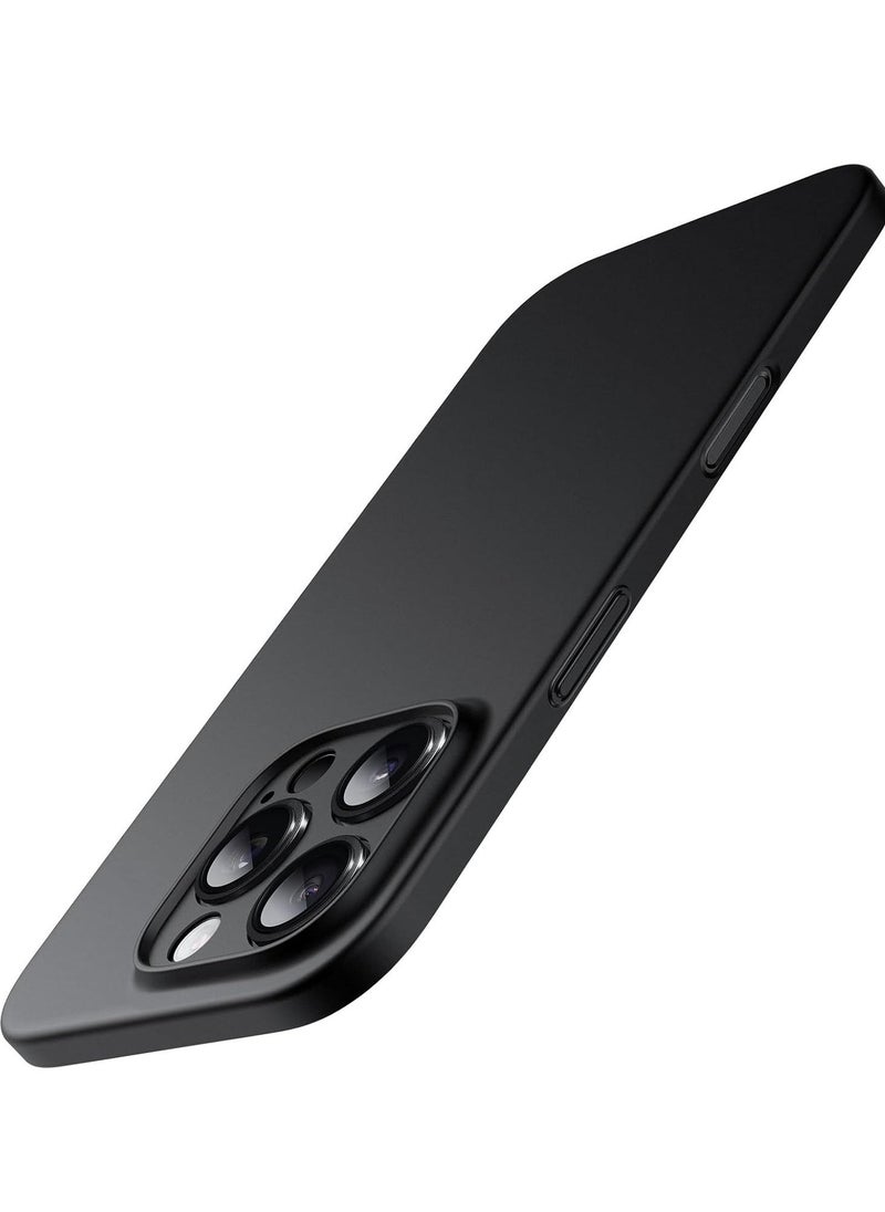 Ultra-Slim 0.35mm Case for iPhone 16 Pro Max (6.9 Inch) – Lightweight Matte Finish, Full Camera Lens Protection, Minimalist Hard Cover (Black)