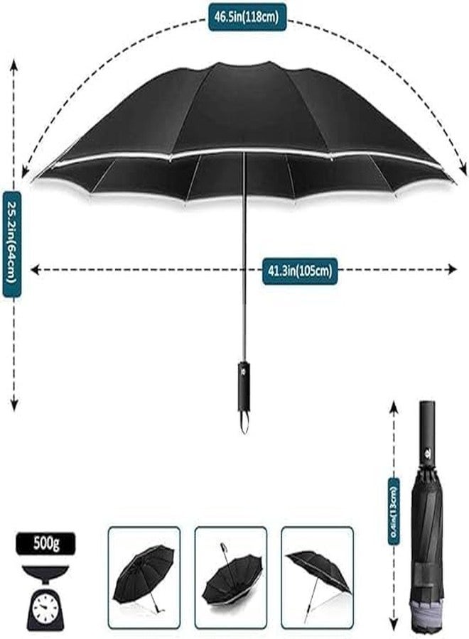 CHALISA Travel radium Umbrella Windproof Large Compact Automatic Umbrella for Men & Women, Auto Open & Close, Strong & Lightweight, Sun & Rain Protection, Portable Folding Umbrella with Cover Big Size for Kids & Adults - Image 2