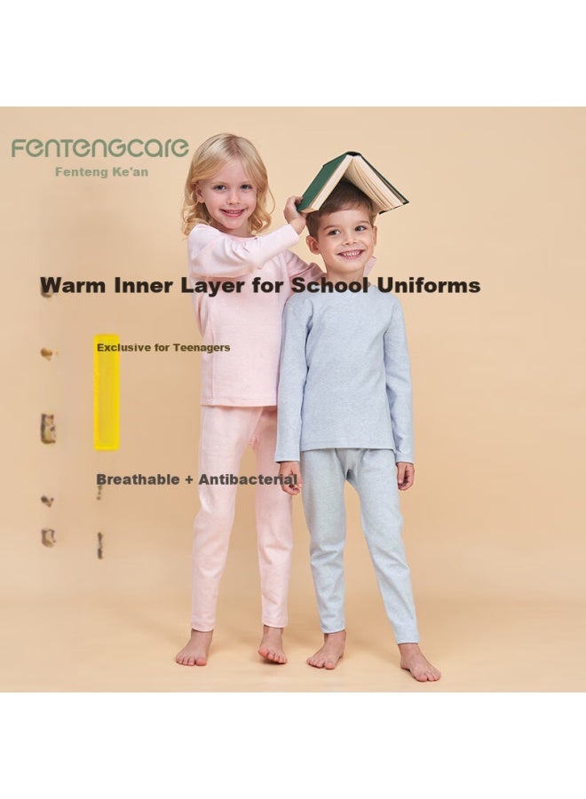 Fentengcare 95% Cotton Children's Thermal Underwear Set Autumn Pants And Shirt Fall Winter New Pajamas - Image 2