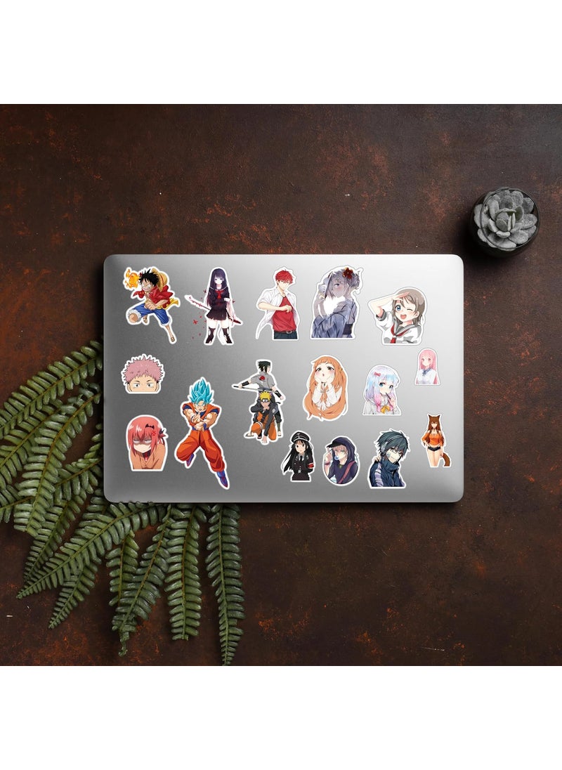 D2c D2C Anime Character Stickers with Glitter Finish Pack of 55 Waterproof Stickers for Laptop Journal Scrapbook Diary Guitar Mobile  - Image 2