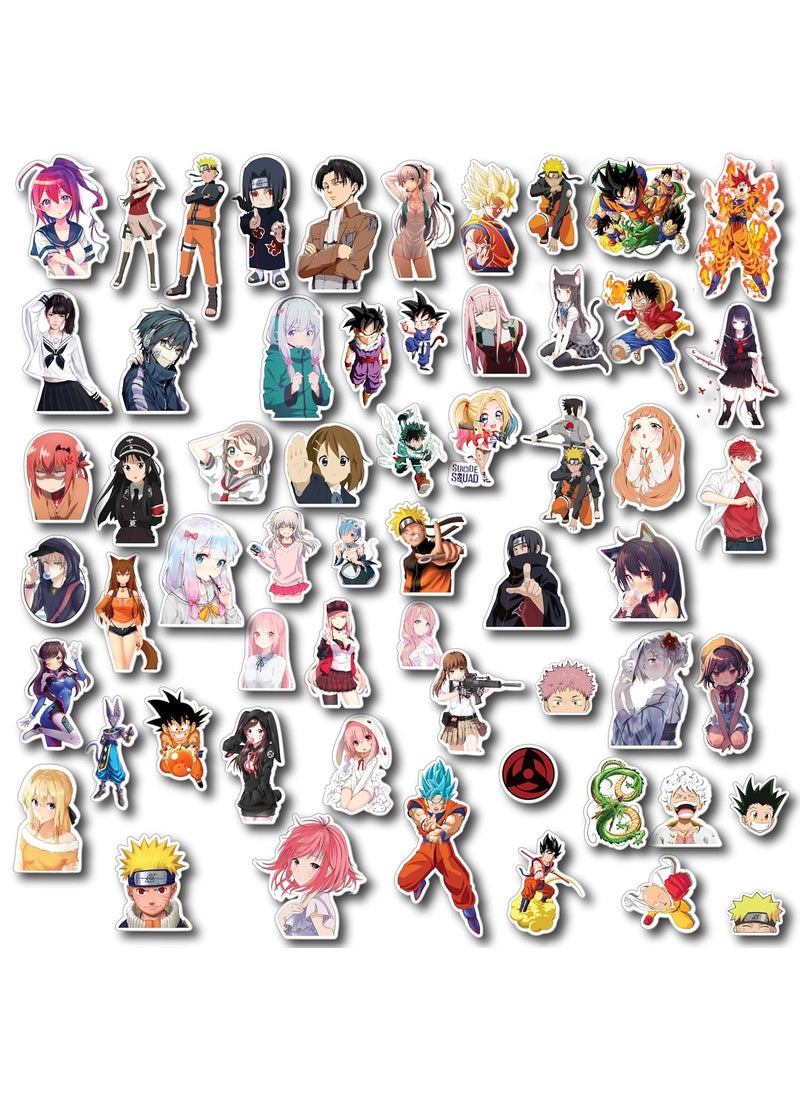 D2c D2C Anime Character Stickers with Glitter Finish Pack of 55 Waterproof Stickers for Laptop Journal Scrapbook Diary Guitar Mobile  - Image 1