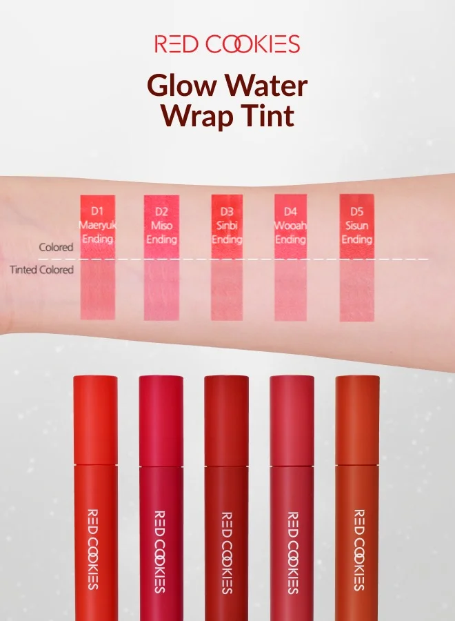 RED COOKIES Korean Glow Water Wrap 2 in 1 Tint Lipstick - Shade: D3 Sinbi Ending