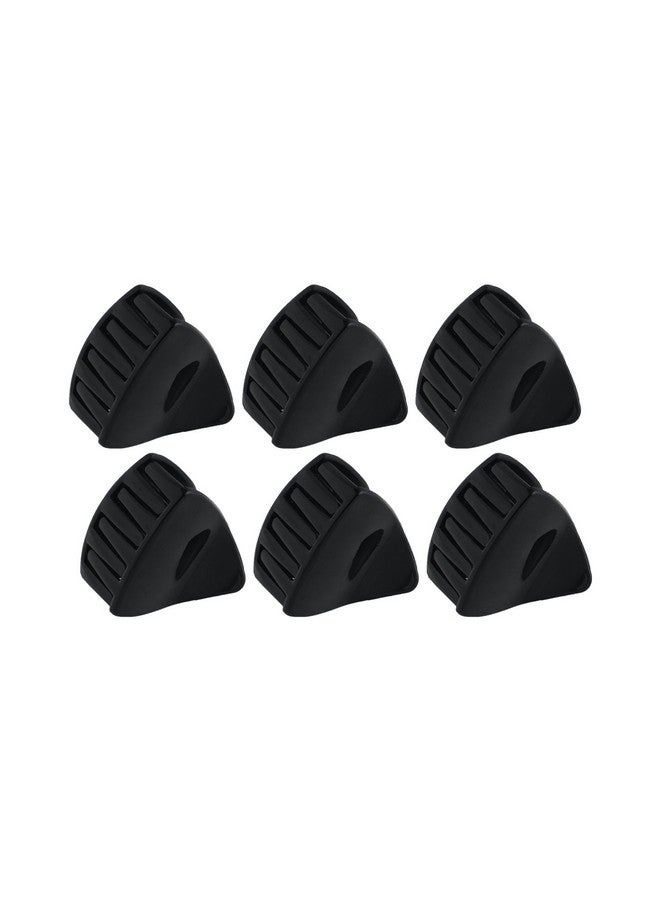 Accessher Black Color Acrylic Material Triangle Medium Size Hair Clip for Women and Girls (Pack of 6) (Black) - Image 1