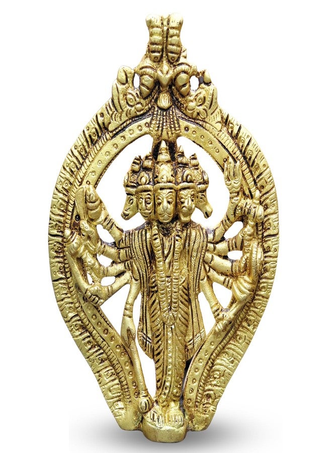 Plus Value Brass Panchmukhi Hanuman Idol Statue Murti Wall Hanging Home Office Decor South Main Door Entrance Vastu Dosh Remedies Product Evil Eye Protection (Size 6.5 Inch) - Image 1