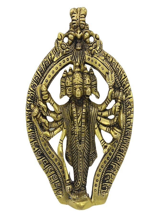 Plus Value Brass Panchmukhi Hanuman Idol Statue Murti Wall Hanging Home Office Decor South Main Door Entrance Vastu Dosh Remedies Product Evil Eye Protection (Size 6.5 Inch) - Image 5