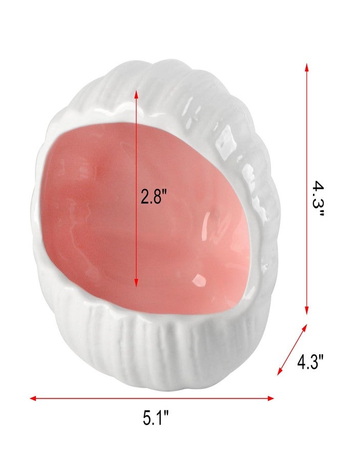 AnRui Cute Ceramic Aquarium Decorations Large Conch Shell-Shaped House Thematic Betta Fish Tank Accessory Decor Ornament Hideout Cave for Fish Playing or Hiding, Pink - Image 2