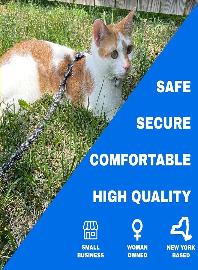 Your Cat Backpack Travel Cat Harness and Bungee Leash Set - 2 in 1 Adjustable Escape Proof Cat Harness & Leash for Small, Medium, Large Cats, Kitten - Safe H-Style for Outdoor Walking (Checkered) - Image 4