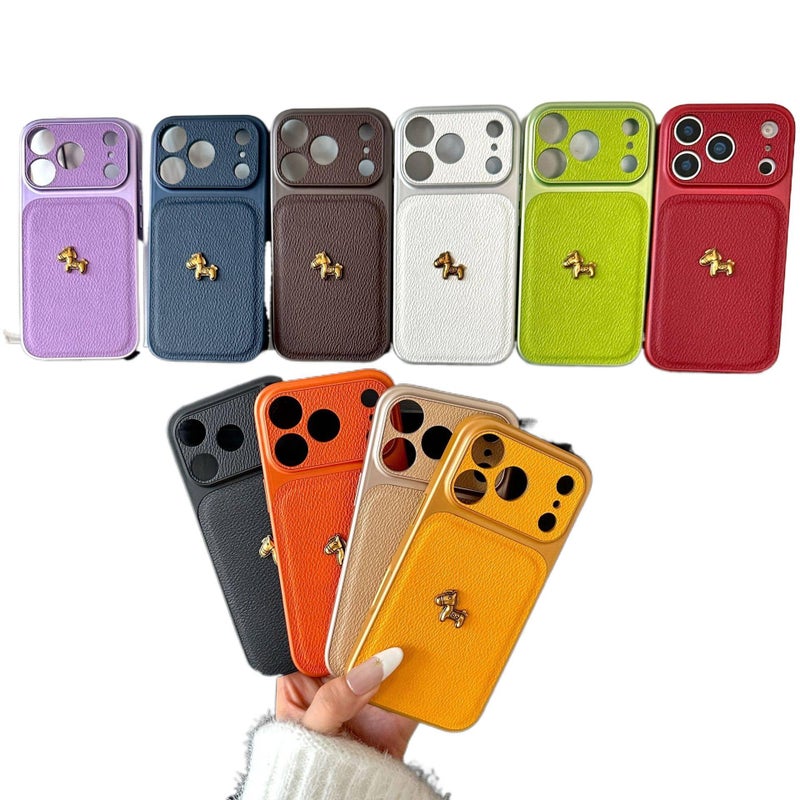 LS Protective Case, Shockproof Cover for iPhone 15 / 15 Plus / 15 Pro / 15 Pro Max, Drop Protection, Leather Texture, Blue - Image 1
