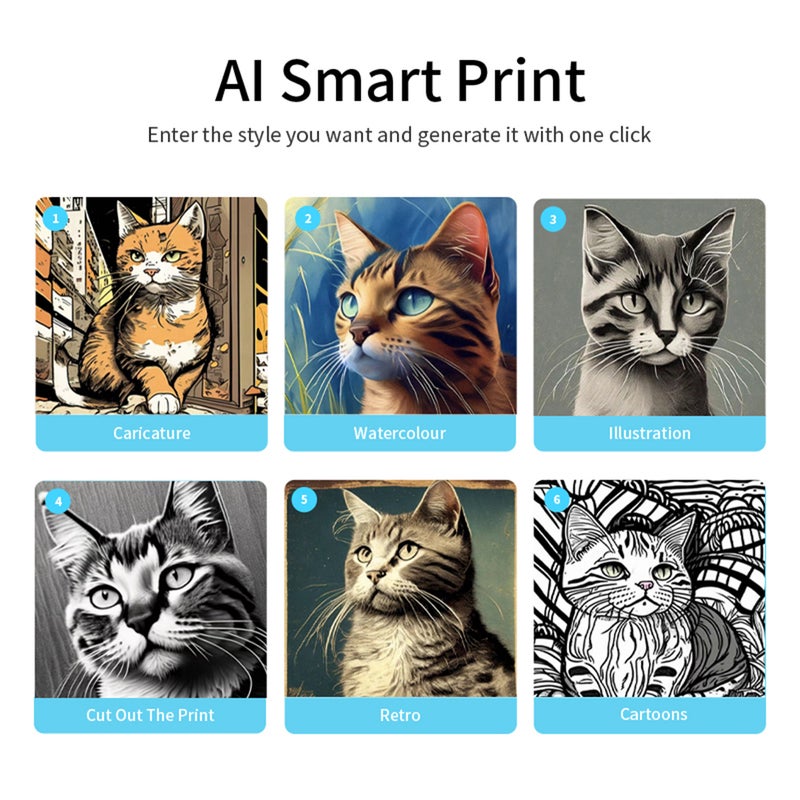 Mini Pocket Printer Portable Thermal Instant Photo Printing Label Maker Machine BT Wireless Connect Compatible with Android or  iOS APP Support Receipt Label Memo Sticker Notes Lists Scrapbook DIY - Image 5