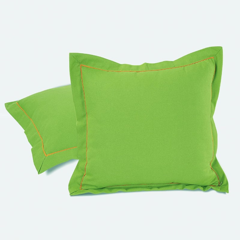 Swayam Cushion Cover Set of 2 Made of Cotton Cotton 200 Thread Count 24 inch x 24 inch Size Machine Washable Fabric Ideal for Home Dcor Green - Image 1