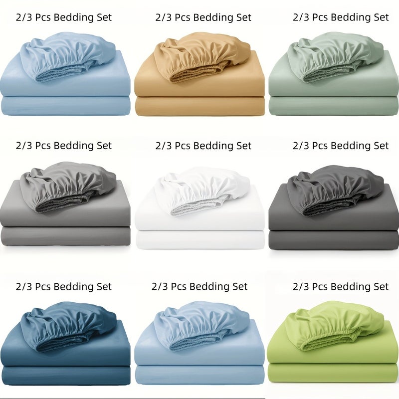 2/3pcs Bedsheet Set, Soft and Skin Friendly, 360 ° All-round Coverage, Breathable and Versatile, Machine Washable. Suitable for Various Environments Such as Bedrooms, Guest Rooms, and Dormitories, Suitable for All Seasons. Suitable for Dormitories - Image 4