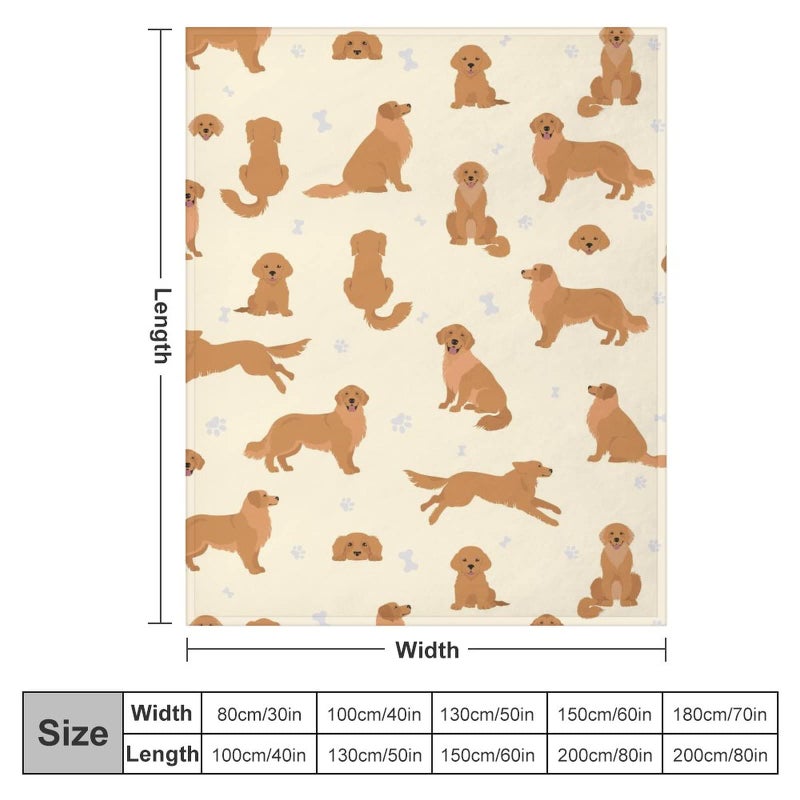 Aiomxzz Golden Retriever Higet Gifts Dog Pattern Flannel Fleece رمي بطانية ناعمة خفيفة الوزن مريحة دافئة غولدن رايفر بطانية تحت عنوان البشر البالغين الأطفال - Image 2