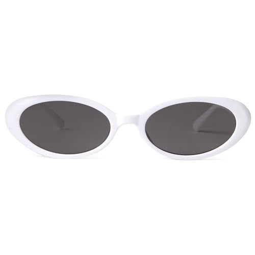 JUDOO Retro Oval Sunglasses for Women Men Tiny Oval Tinted Glasses 90s Style Small Shades - Image 1