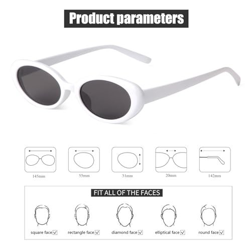 JUDOO Retro Oval Sunglasses for Women Men Tiny Oval Tinted Glasses 90s Style Small Shades - Image 4