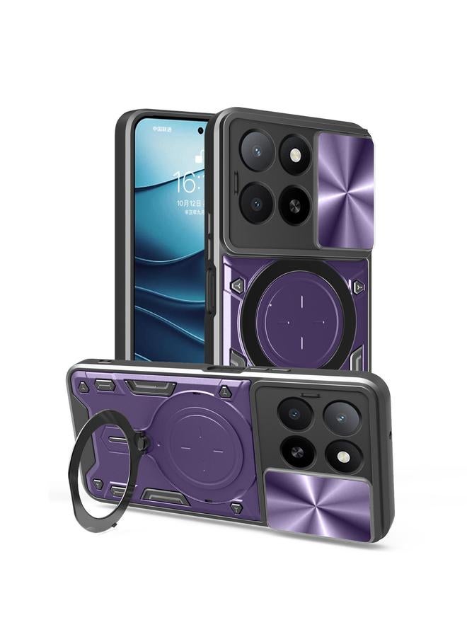 The Bros Case For Honor X5b Plus / X5b 4G CD Texture Sliding Camshield Magnetic Holder Phone Case - Image 1