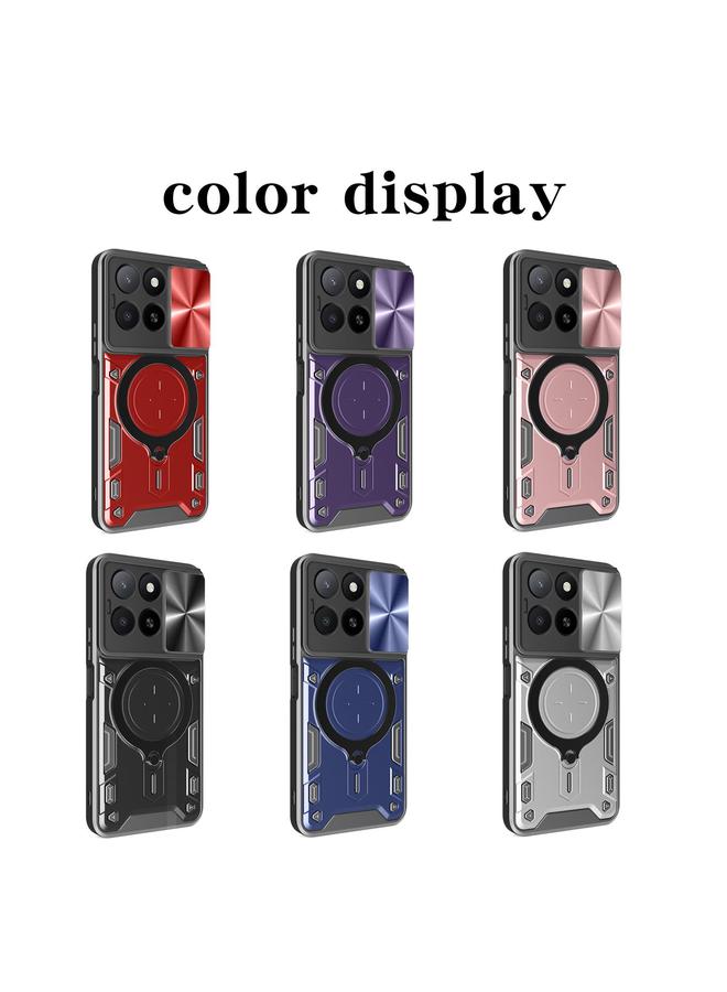 The Bros Case For Honor X5b Plus / X5b 4G CD Texture Sliding Camshield Magnetic Holder Phone Case - Image 2