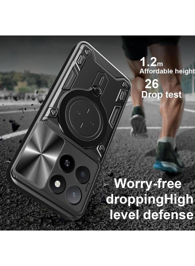 The Bros Case For Honor X5b Plus / X5b 4G CD Texture Sliding Camshield Magnetic Holder Phone Case - Image 4
