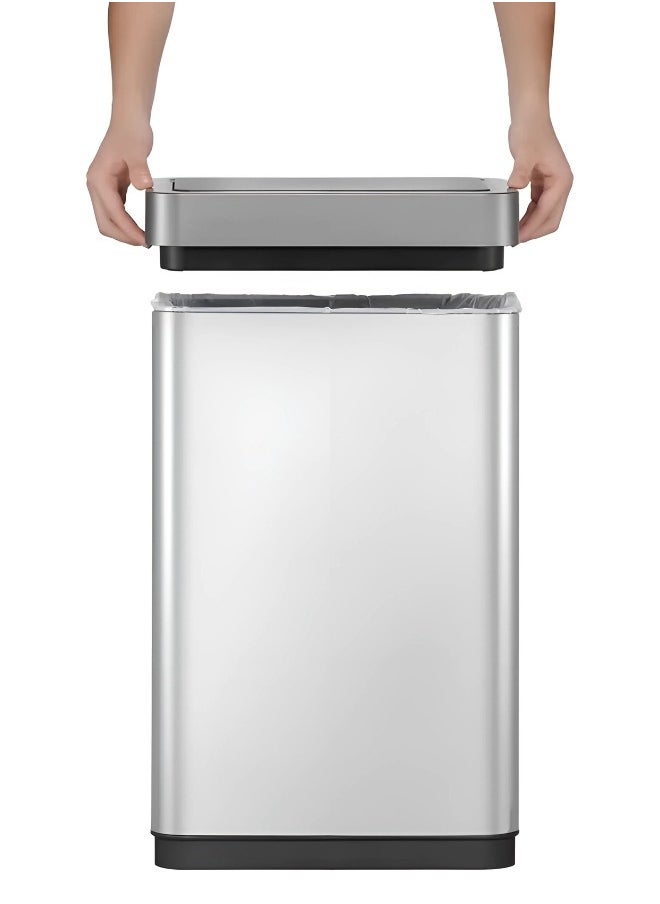 EKO - MIRAGE SERIES | 80L Premium Motion Sensor Trash Bin | Brushed Stainless Steel, Soft-Closing, Fingerprint-Resistant | Metallic Grey Waste Bin for Homes, Offices & Commercial Spaces - Image 1