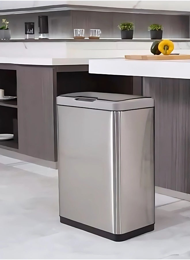 EKO - MIRAGE SERIES | 80L Premium Motion Sensor Trash Bin | Brushed Stainless Steel, Soft-Closing, Fingerprint-Resistant | Metallic Grey Waste Bin for Homes, Offices & Commercial Spaces - Image 1