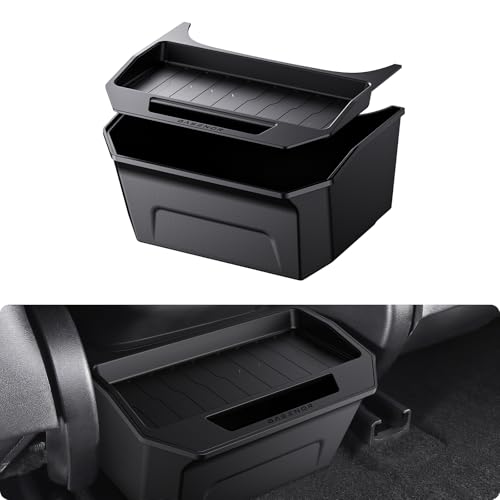 BASENOR 2017-2023 Tesla Model 3 Trash Can, Rear Center Console Organizer Tray, Backseat Storage Box with Lid Cover for Model 3 Interior Accessories(Not Fit 2024 2025 Model 3) - Image 1